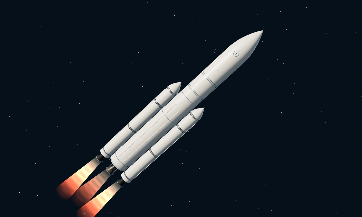 阿丽亚娜5号与双星发射 · 3D 场景预览
