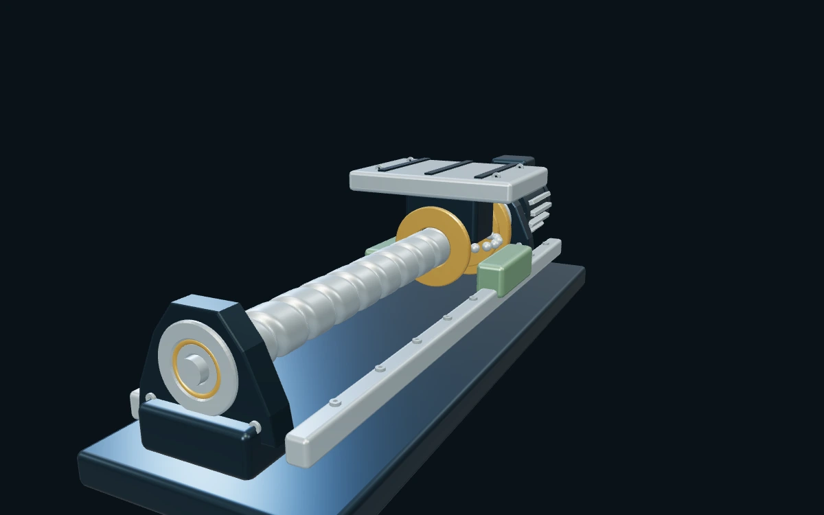 滚珠丝杠进给台 · 3D 场景预览