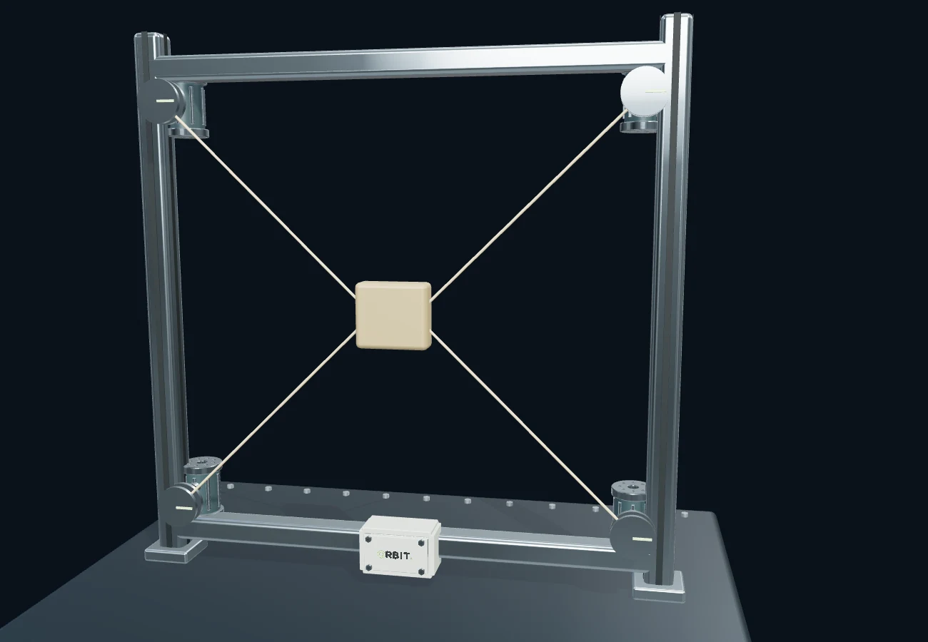 绳驱动定位机器人 · 3D 场景预览