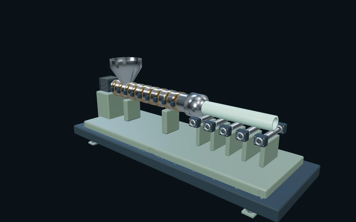 螺杆挤出机 · 3D 场景预览