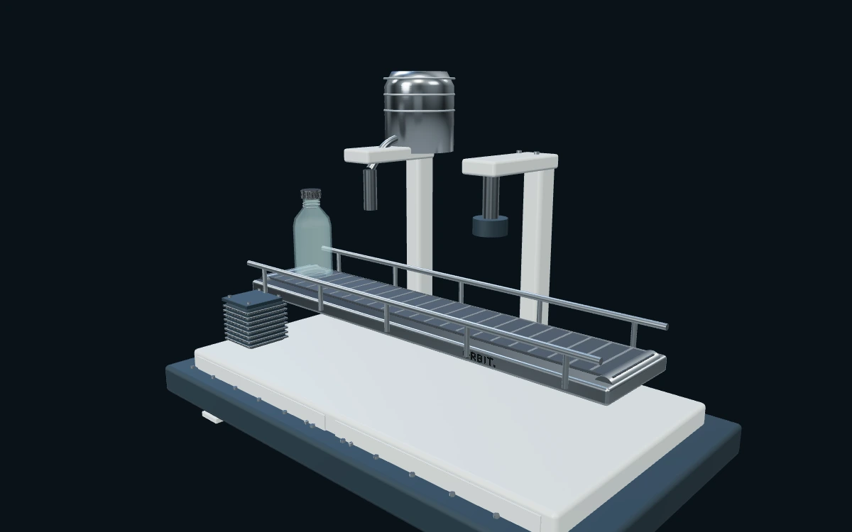 自动灌装封盖机 · 3D 场景预览