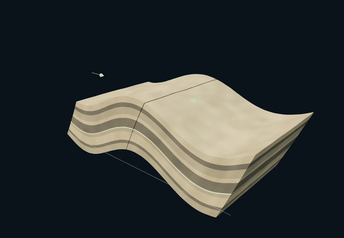 褶皱与断层 · 3D 场景预览