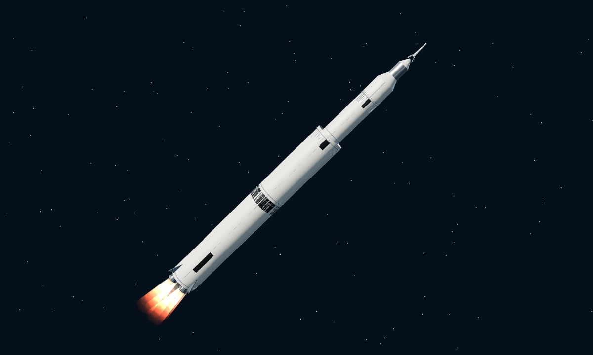 土星五号与登月接力 · 3D 场景预览