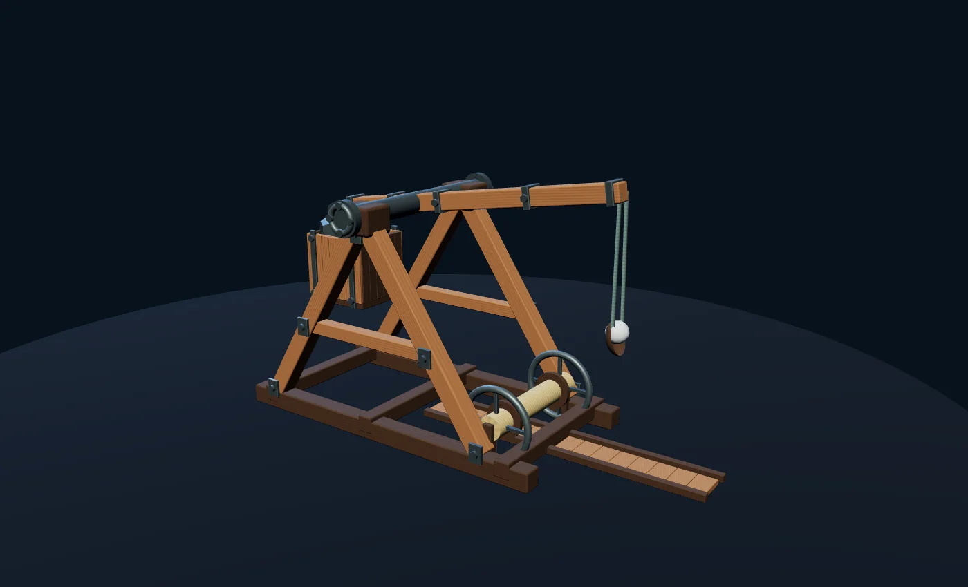 巨型投石器 · 3D 场景预览